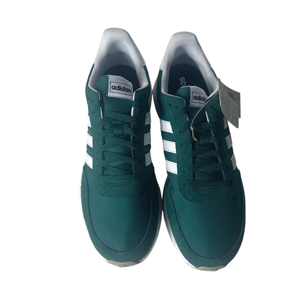 Adidas Run 60s 2.0 Mens Sneakers Size 12.5 Dark‎ Green and White H00354 NEW